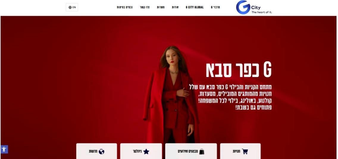 צילום מסך של האתר G CITY